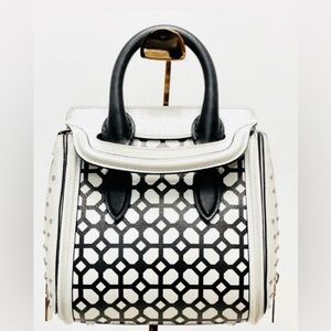 Alexander McQueen Authentic Geometric Heroine Black and White Bag